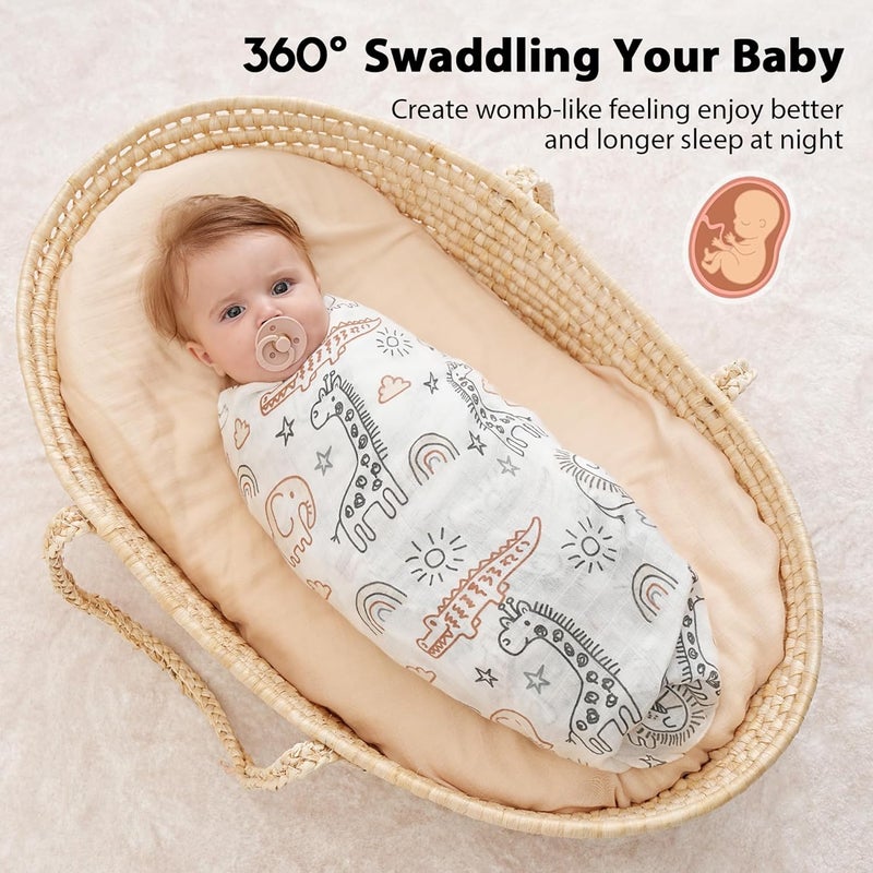 YOOFOSS Muslin Swaddle Blankets, Organic Baby Blankets, 47 x 47 Inches Receiving Blanket for Baby Boys and Girls, Baby Essentials for Newborns Soft Breathable - Image 2